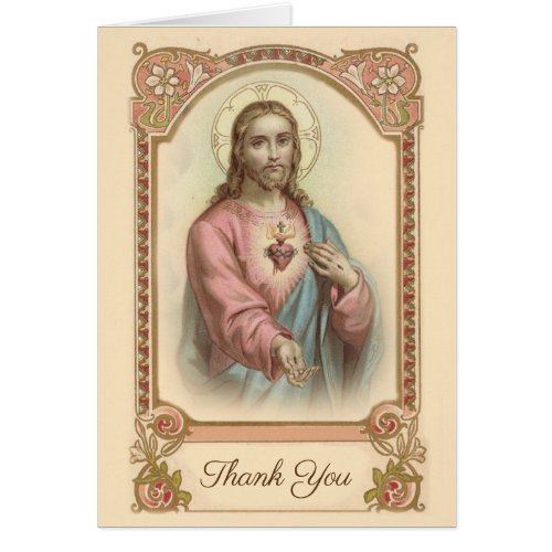 Catholic Sacred Heart Jesus  Condolence Thank You