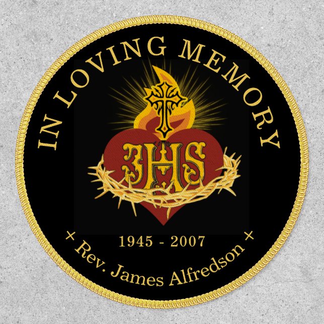 Catholic Sacred Heart of Jesus Religious IHS Patch (Front)