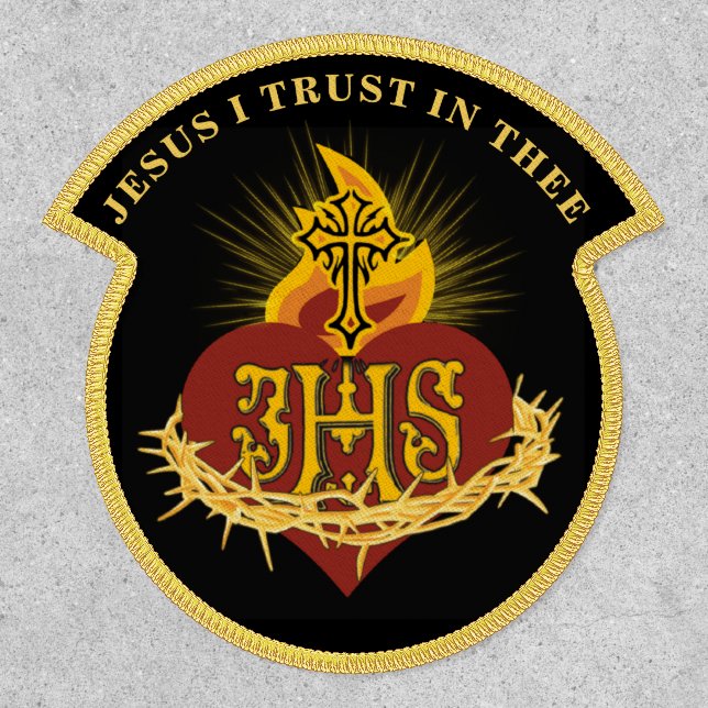 Catholic Sacred Heart of Jesus Religious IHS Patch (Front)
