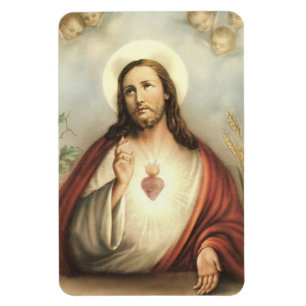 Catholic Sacred Heart of Jesus Vintage Religious Magnet
