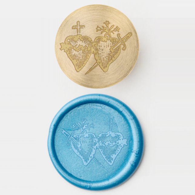 Catholic Sacred Immaculate Hearts Religious Wax Seal Stamp (Stamped)
