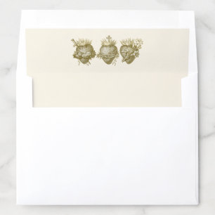 Catholic Sacred Three Hearts Wedding Envelope Liner