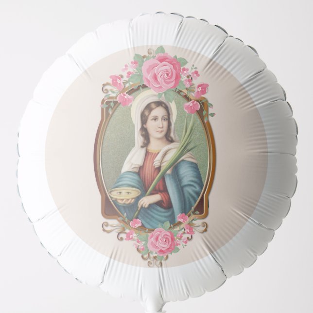Catholic Saint Lucy Patroness of Eyes Religious  Balloon (Front)
