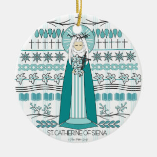 Catholic Saint Ornament: St. Catherine of Siena Ceramic Ornament