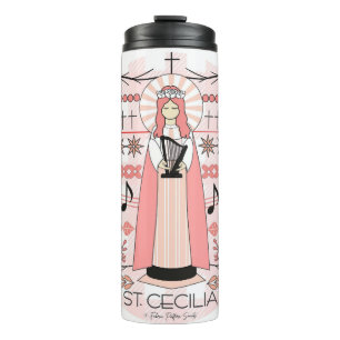 Catholic Saint Thermal Tumbler: St. Cecilia Tumbler