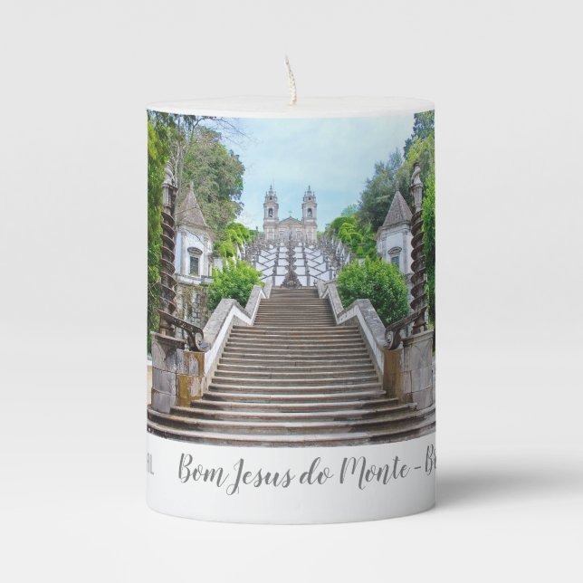  Catholic Sanctuary of Bom Jesus, Braga, Portugal  Pillar Candle (Front)
