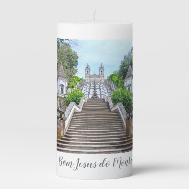  Catholic Sanctuary of Bom Jesus, Braga, Portugal  Pillar Candle (Front)