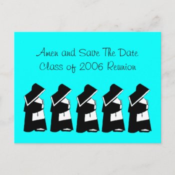 Catholic School Reunion Save The Date Nun Custom Announcement Postcard by alleyshirts at Zazzle