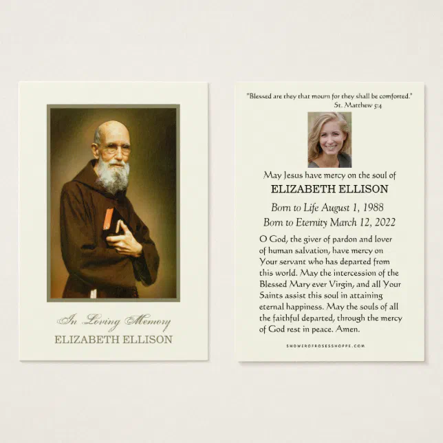 Catholic Solanus Casey Funeral Prayer Card Zazzle
