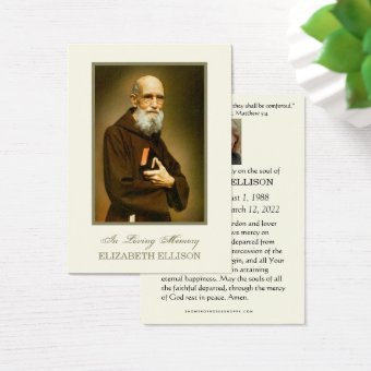 Catholic Solanus Casey Funeral Prayer Card | Zazzle