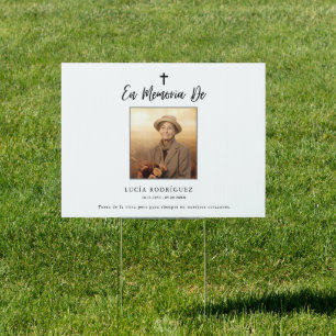 Catholic Spanish Funeral Memorial Frame Photo Sign