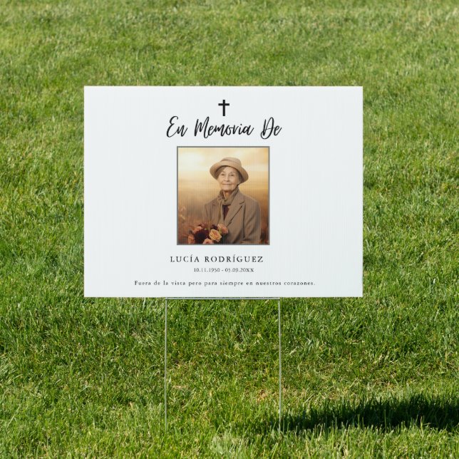 Catholic Spanish Funeral Memorial Frame Photo Sign (Insitu)