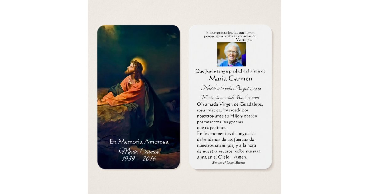 Catholic Spanish Jesus Funeral Memorial Holy Card | Zazzle.com