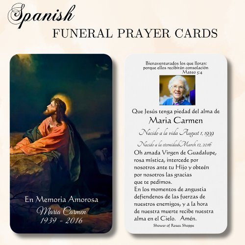 Catholic Spanish Jesus Funeral Memorial Holy Card