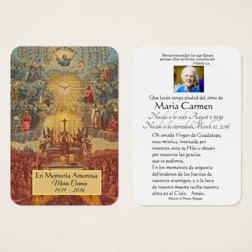 Catholic Spanish Jesus Funeral Memorial Holy Card