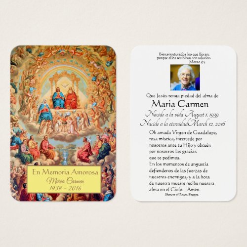 Catholic Spanish Jesus Religious Funeral Holy Card