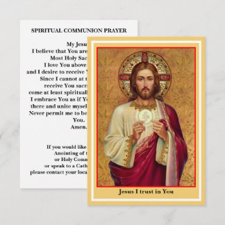 Catholic Spiritual Communion Prayer Card