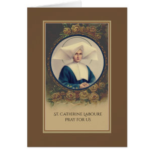 Catholic St. Catherine of Laboure Miraculous Medal Cards