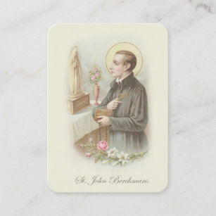 Catholic St. John Berchmans Altar Boys Prayer Business Card