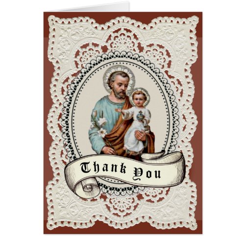 Catholic St Joseph Funeral  Holy Card Thank You