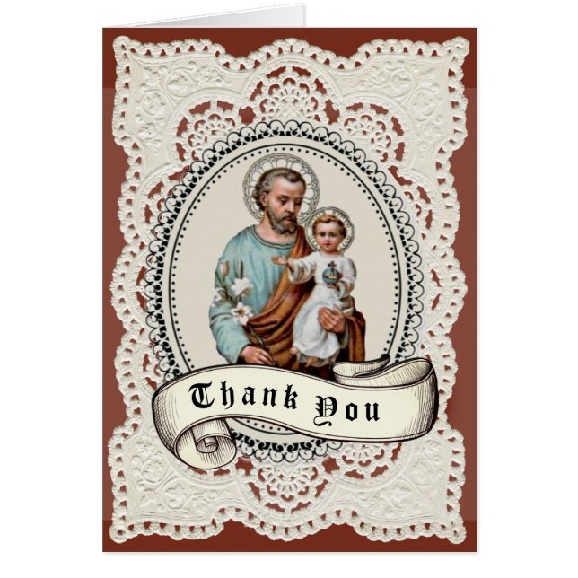 Catholic St. Joseph Funeral  Holy Card Thank You (Front)