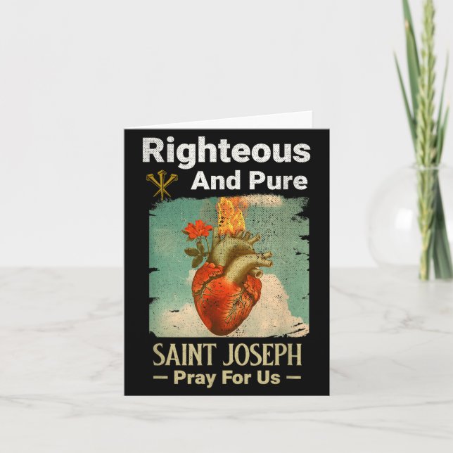Catholic St. Joseph, Patron Saint Of Fathers, Pray Card (Front)