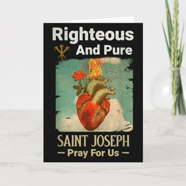 Catholic St. Joseph, Patron Saint Of Fathers, Pray Card (Front)