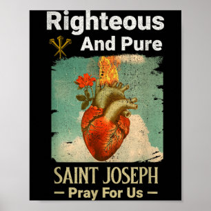 Catholic St. Joseph, Patron Saint Of Fathers, Pray Poster