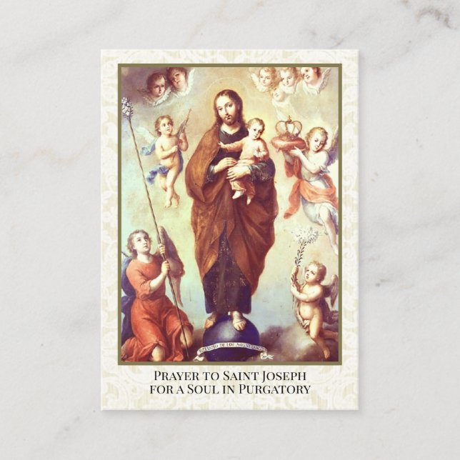 Catholic St. Joseph Prayer Souls in Purgatory Business Card (Front)