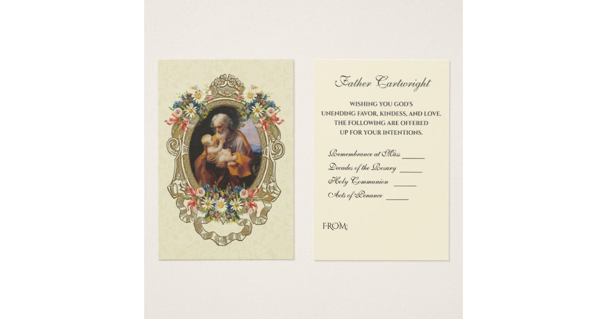 catholic st joseph spiritual bouquet holy cards zazzlecom