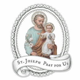 Catholic St. Joseph with Child Jesus Religious Sticker