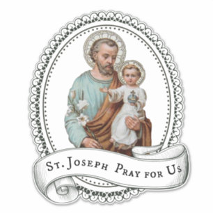 Catholic St. Joseph with Child Jesus Religious Sticker
