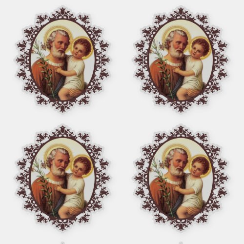 Catholic St Joseph with Child Jesus Religious Sticker