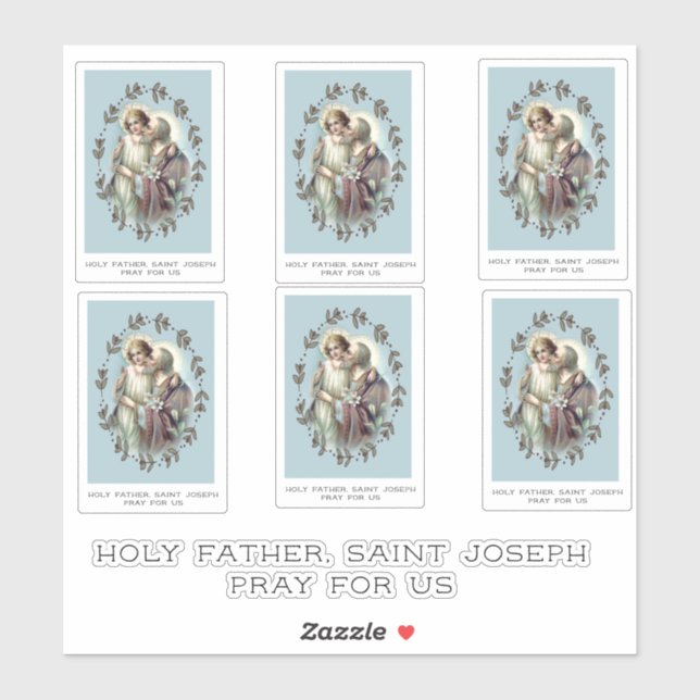 Catholic St. Joseph with Child Jesus Religious Sticker (Sheet)