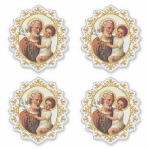 Catholic St. Joseph with Child Jesus Religious Sticker