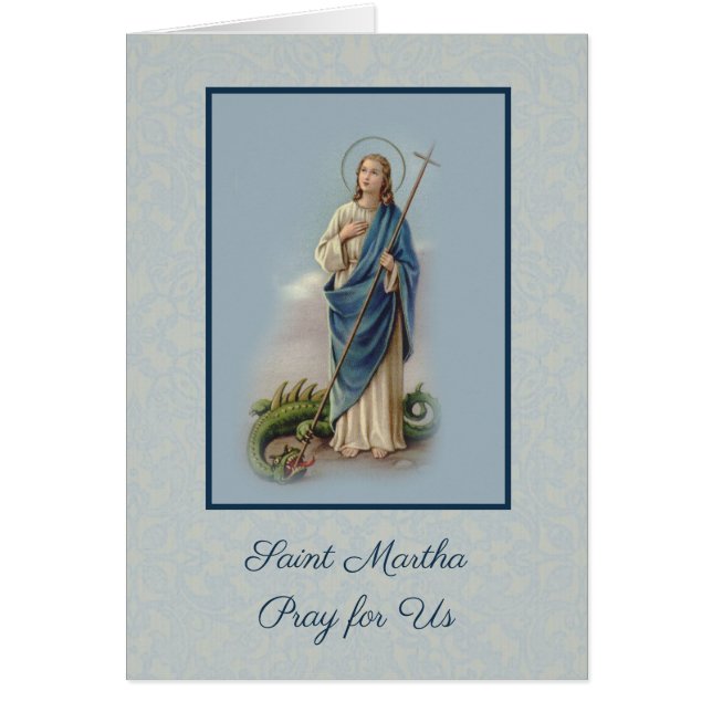 Catholic St. Martha Traditional Prayer Cards (Front)