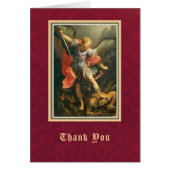 Catholic St. Michael Funeral Sympathy Thank You (Front)
