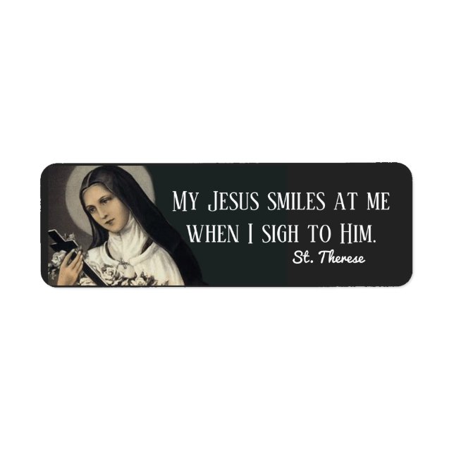 Catholic St. Therese of the Child Jesus Lisieux Label (Front)