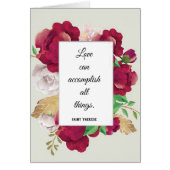 Catholic St. Therese Quote with Painted Roses (Front)