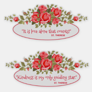 Catholic St. Therese Quotes Pink Roses Sticker