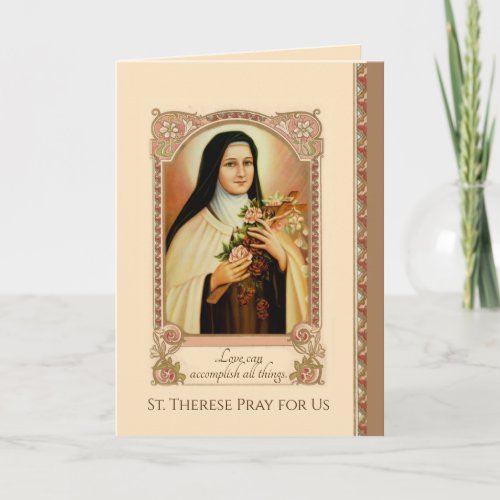 Catholic St Therese the Little Flower of Jesus Card