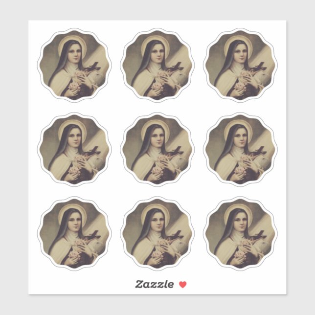 Catholic St. Therese the Little Flower Vinyl Sticker (Sheet)