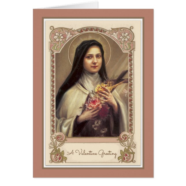 Catholic St. Therese Valentines Day Cards (Front)