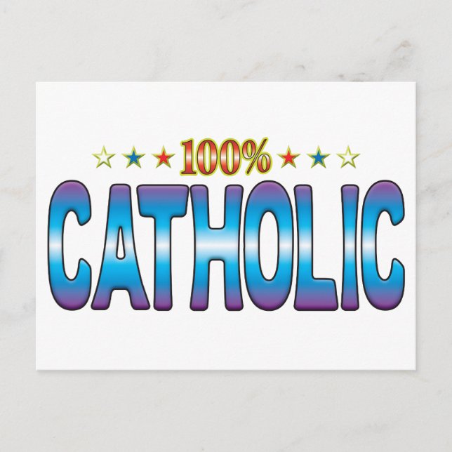 Catholic Star Tag v2 Postcard (Front)