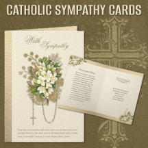 Catholic Sympathy Condolence Floral Rosary