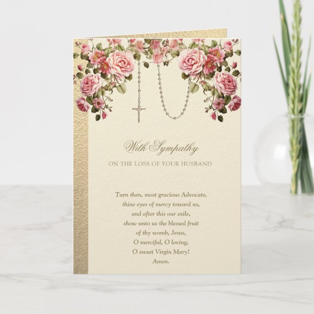 Catholic Sympathy Condolence Husband Card (Front)