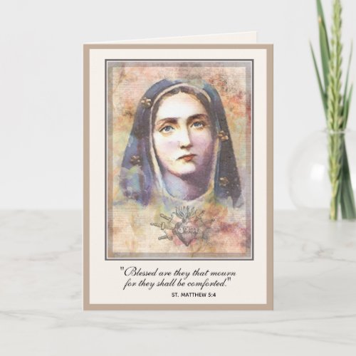 Catholic Sympathy Condolence Virgin Mary Card