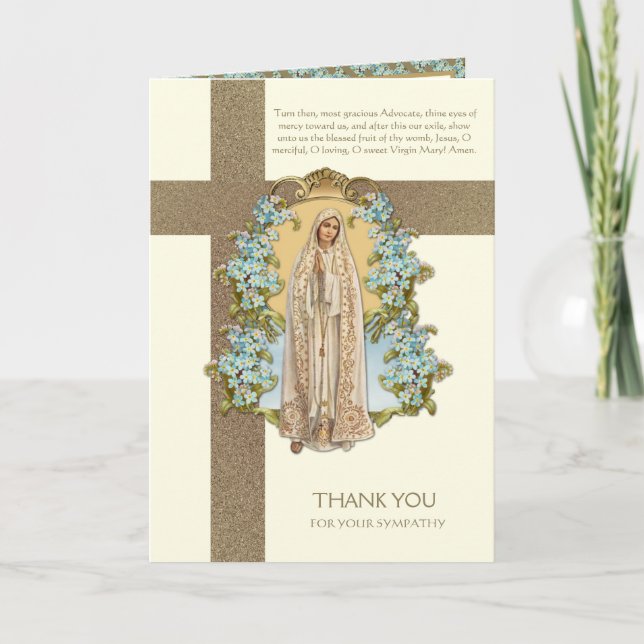 Catholic Sympathy Condolence Virgin Mary Card (Front)