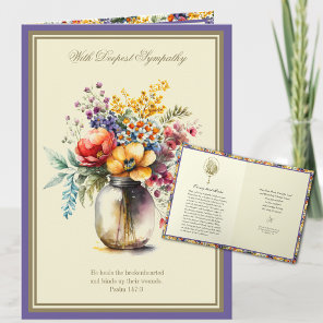 Catholic Sympathy Floral Rosary Scripture Note Card