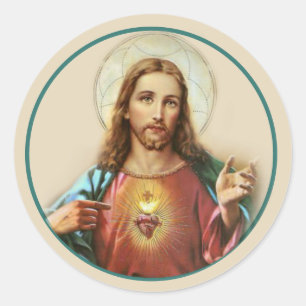 Catholic Sympathy Funeral Jesus Memorial Classic Round Sticker